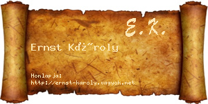 Ernst Károly névjegykártya