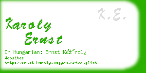 karoly ernst business card